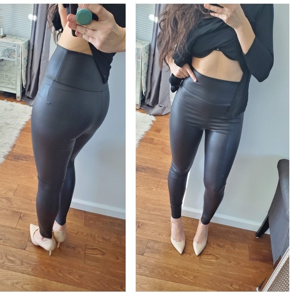 LAST PAIR🌟High waist faux leather leggings - Picture 4 of 6